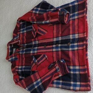 Vintage American Eagle Outfitters Red and Blue Plaid Mens Jacket Size L